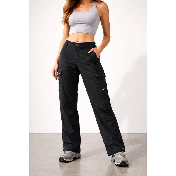 Nike Pants - Nike Fit Dry Cargo Utility Hiking Pants Stretch Black Womens Medium M